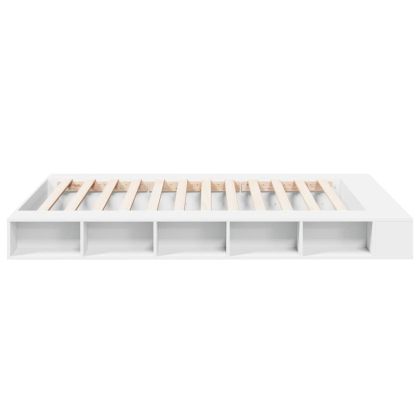 Рамка за легло, бяла, 180x200 см, масивно дърво