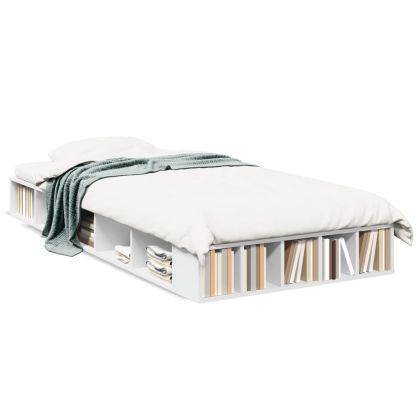 Рамка за легло, бяла, 90x190 см, инженерно дърво