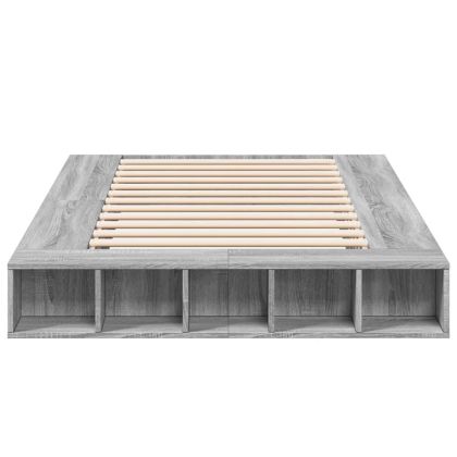 Рамка за легло, сив сонома, 140x190 см, инженерно дърво