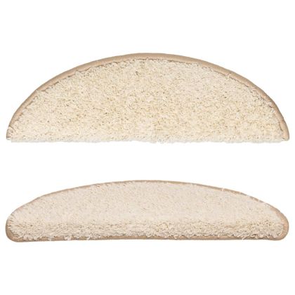 Изтривалки за стълби, 15 бр., 56x17x3 см, кремави, полукръгли