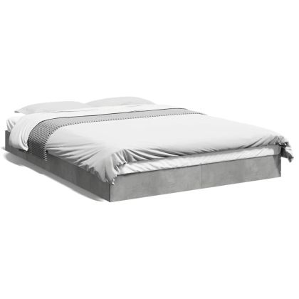 Рамка за легло, бетонно сиво, 120x200 см, инженерно дърво