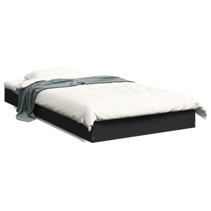 Рамка за легло, черна, 90x190 см, инженерно дърво