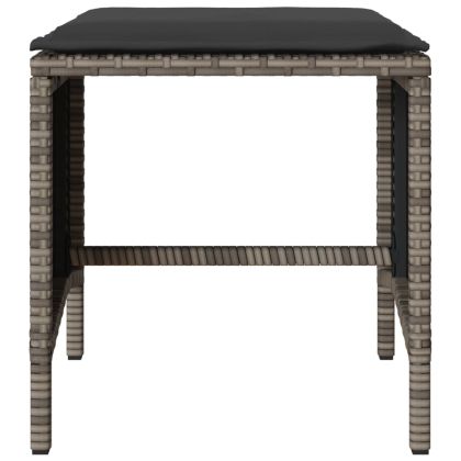 Градински диван с възглавници от 4 части сив полиратан