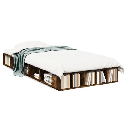 Рамка за легло, опушен дъб, 90x190 см, инженерно дърво