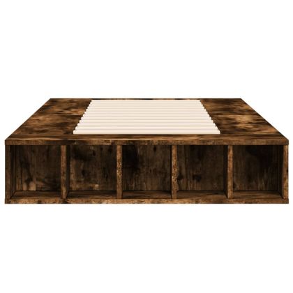 Рамка за легло, опушен дъб, 75x190 см, инженерно дърво