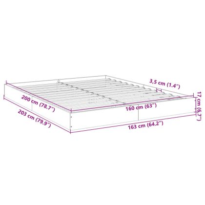 Рамка за легло без матрак сив сонома 160x200 см инженерно дърво