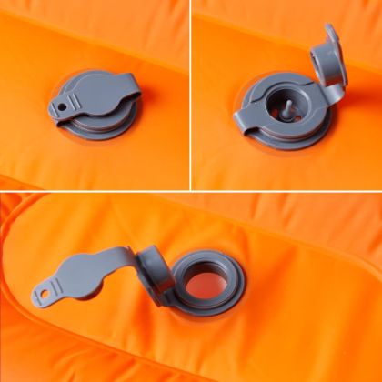 Самонадуваем дюшек за къмпинг с възглавница за 1 човек оранжев