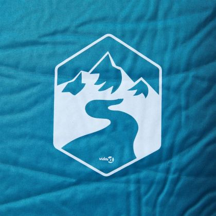 Самонадуваем дюшек за къмпинг с възглавница за 1 човек тюркоаз