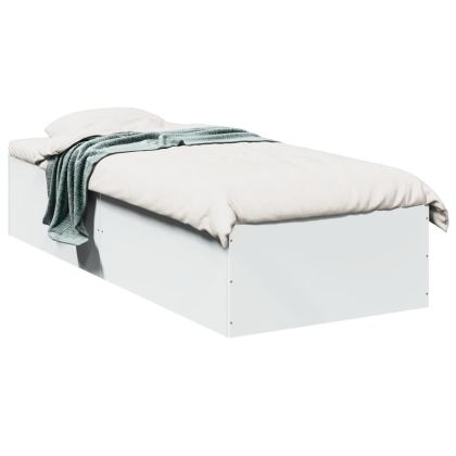 Рамка за легло, бяла, 75x190 см, инженерно дърво