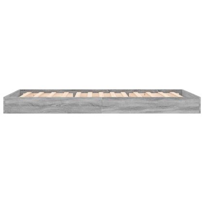 Рамка за легло, сив сонома, 75x190 см, инженерно дърво