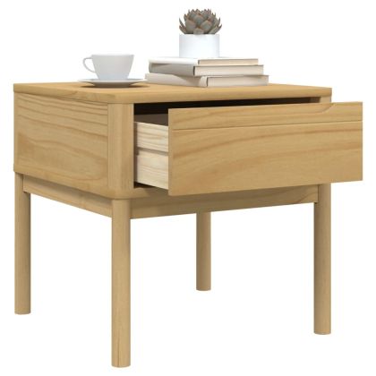 Маса за лампа "FLORO", восъчнокафява, 55x55x54 см, масивен бор