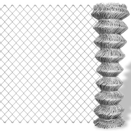 Плетена оградна мрежа поцинкована стомана 15x1,5 м сребриста