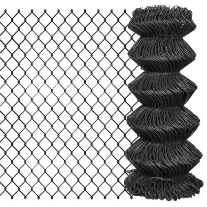 Плетена оградна мрежа, стомана, 25x0,8 м, сива
