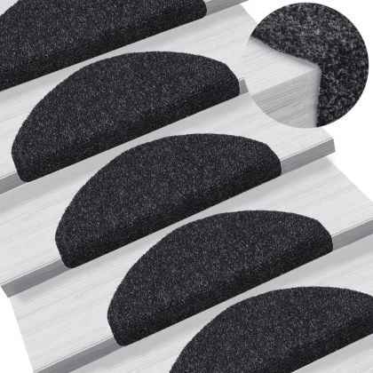 Самозалепващи стелки за стъпала, 5 бр, черни, 65x21x4 см