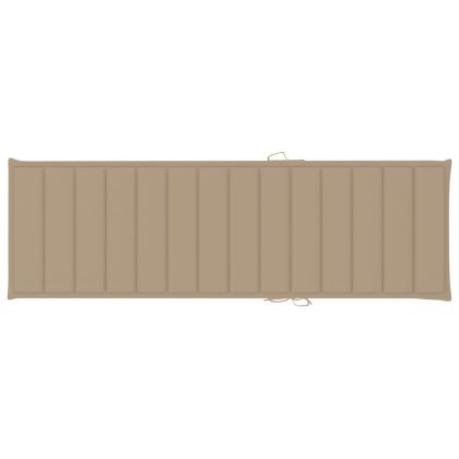 Шезлонг с бежово шалте, импрегнирано борово дърво