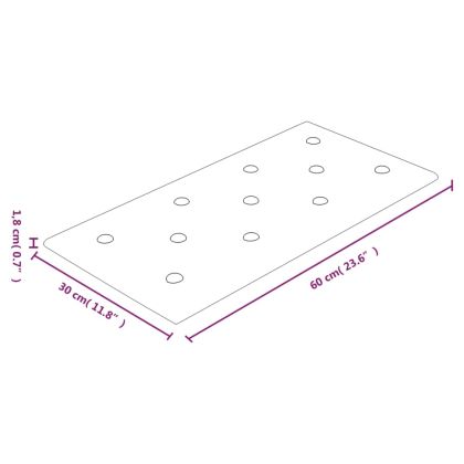 Стенни панели 12 бр червени 60x30 см изкуствена кожа 2,16 м²