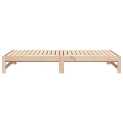 Разтегателно дневно легло, 2x(90x200) см, борово дърво масив