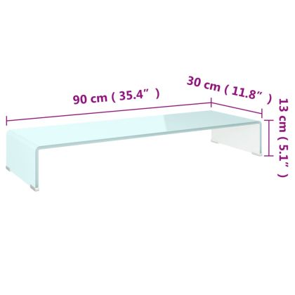 Поставка за телевизор/монитор, стъкло, зелена, 90x30x13 см