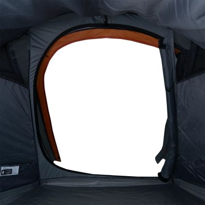 Къмпинг палатка тунелна за 2 души сиво и оранжево водоустойчива