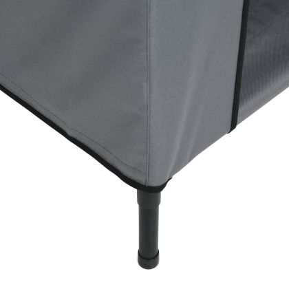 Кучешка къща, светлосива, Оксфорд плат и стомана