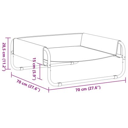 Повдигнато легло за куче, антрацит, Оксфорд плат и стомана
