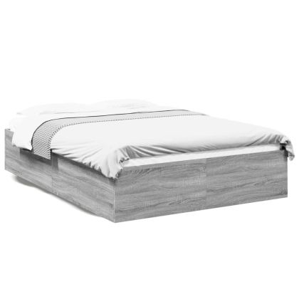 Рамка за легло, сив сонома, 160x200 см, инженерно дърво