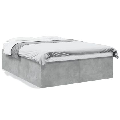 Рамка за легло, бетонно сиво, 150x200 см, инженерно дърво
