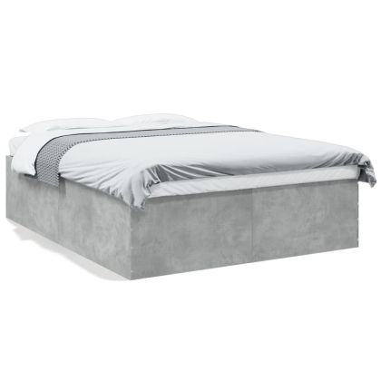 Рамка за легло, бетонно сиво, 160x200 см, инженерно дърво