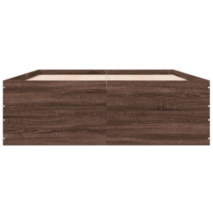 Рамка за легло, кафяв дъб, 135x190 см, инженерно дърво