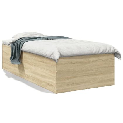 Рамка за легло, дъб сонома, 90x200 см, масивно дърво