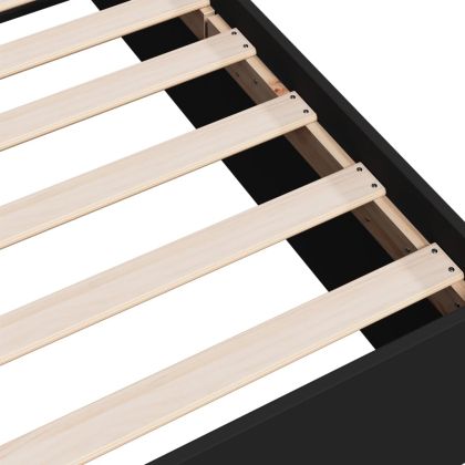 Рамка за легло, черна, 90x190 см, инженерно дърво
