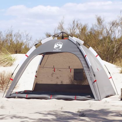 Плажна палатка, 2-местна, сиво, бързо освобождаване