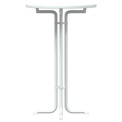 Трапезна маса, бяла, Ø70x110 см, инженерно дърво и стомана