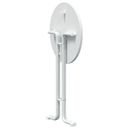 Трапезна маса, бяла, Ø70x110 см, инженерно дърво и стомана