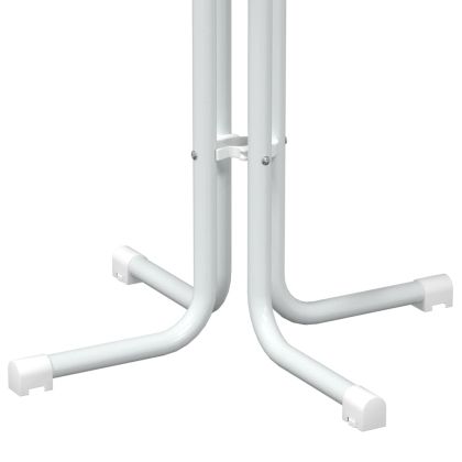 Трапезна маса, бяла, Ø70x110 см, инженерно дърво и стомана