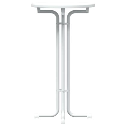 Трапезна маса, бяла, Ø60x110 см, инженерно дърво и стомана