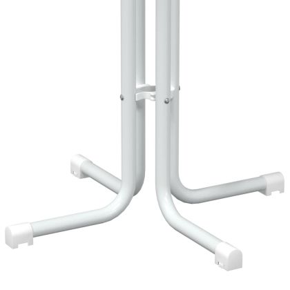 Трапезна маса, бяла, Ø60x110 см, инженерно дърво и стомана