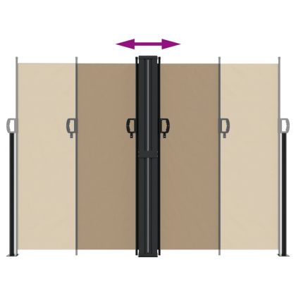 Прибираща се странична тента, таупе, 180x1200 см