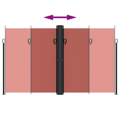 Прибираща се странична тента, теракота, 200x1000 см