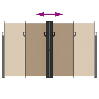 Прибираща се странична тента, таупе, 200x1200 см