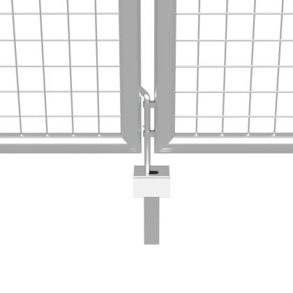 Градинска порта, поцинкована стомана, 400x100 см, сребриста