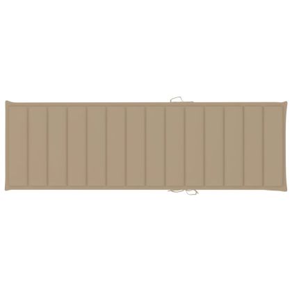 Шезлонг с бежово шалте, импрегнирано борово дърво