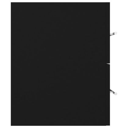 Долен шкаф за мивка, черен, 100x38,5x48 см, инженерно дърво