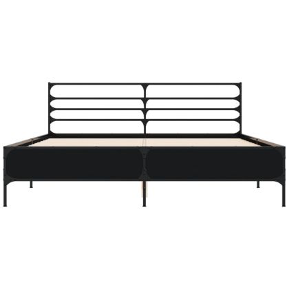 Рамка за легло без матрак, черна, 160x200 см