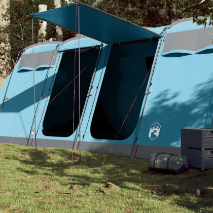 Семейна палатка, тунелна, 8-местна, синя, водоустойчива