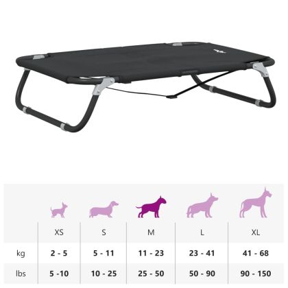 Кучешко легло, сгъваемо, антрацит, Оксфорд плат и стомана