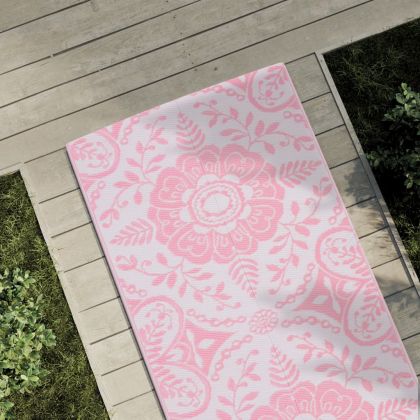 Външен килим, розов, 80x250 см, PP