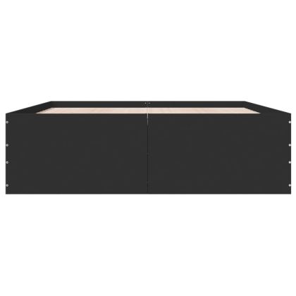 Рамка за легло, черна, 150x200 см, инженерно дърво