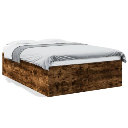 Рамка за легло, опушен дъб, 135x190 см, инженерно дърво