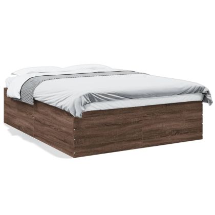 Рамка за легло, кафяв дъб, 160x200 см, инженерно дърво